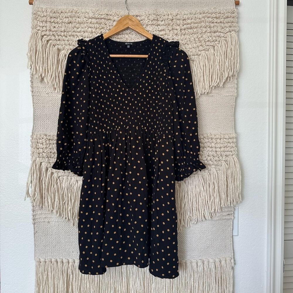 Madewell Lucie V-Neck Smocked Mini Dress